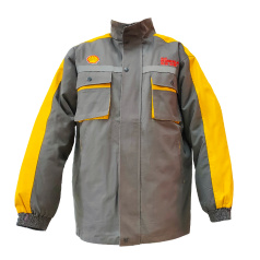 劲霸灰色棉衣（黄色边）